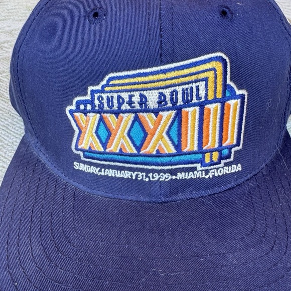 NWT Vintage Annco NFL Super Bowl XXXIII 1999 Miami Snapback Hat Broncos Falcons - Picture 4 of 9